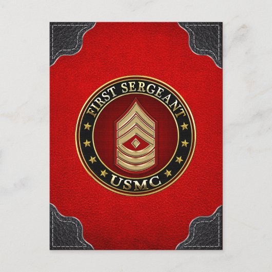 U.S. Marines: Eerste brigadier (USMC 1stSgt) [3D] Briefkaart (Voorkant)