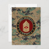 U.S. Marines: Eerste brigadier (USMC 1stSgt) [3D] Briefkaart (Voorkant / Achterkant)