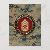 U.S. Marines: Eerste brigadier (USMC 1stSgt) [3D] Briefkaart (Voorkant)