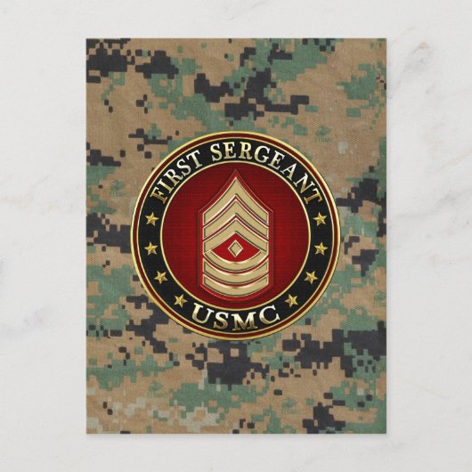 U.S. Marines: Eerste brigadier (USMC 1stSgt) [3D] Briefkaart (Voorkant)