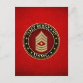 U.S. Marines: Eerste brigadier (USMC 1stSgt) [3D] Briefkaart (Voorkant)