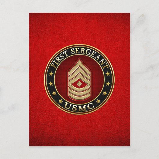 U.S. Marines: Eerste brigadier (USMC 1stSgt) [3D] Briefkaart (Voorkant)
