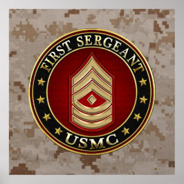 U.S. Marines: Eerste brigadier (USMC 1stSgt) [3D] Poster