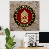 U.S. Marines: Eerste brigadier (USMC 1stSgt) [3D] Poster (Thuiskantoor)