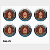 U.S. Marines: Eerste brigadier (USMC 1stSgt) [3D] Ronde Sticker (Vel)