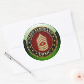 U.S. Marines: Eerste brigadier (USMC 1stSgt) [3D] Ronde Sticker (Envelop)