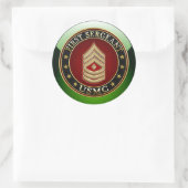 U.S. Marines: Eerste brigadier (USMC 1stSgt) [3D] Ronde Sticker (Tas)