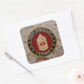 U.S. Marines: Eerste brigadier (USMC 1stSgt) [3D] Vierkante Sticker (Envelop)