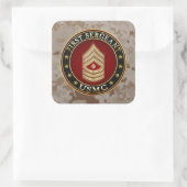 U.S. Marines: Eerste brigadier (USMC 1stSgt) [3D] Vierkante Sticker (Tas)