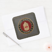 U.S. Marines: Eerste brigadier (USMC 1stSgt) [3D] Vierkante Sticker (Envelop)