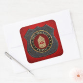 U.S. Marines: Eerste brigadier (USMC 1stSgt) [3D] Vierkante Sticker (Envelop)