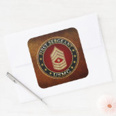 U.S. Marines: Eerste brigadier (USMC 1stSgt) [3D] Vierkante Sticker (Envelop)