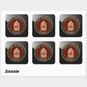 U.S. Marines: Eerste brigadier (USMC 1stSgt) [3D] Vierkante Sticker (Vel)