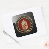 U.S. Marines: Eerste brigadier (USMC 1stSgt) [3D] Vierkante Sticker (Envelop)
