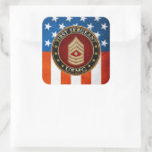 U.S. Marines: Eerste brigadier (USMC 1stSgt) [3D] Vierkante Sticker (Tas)
