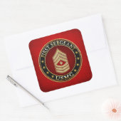 U.S. Marines: Eerste brigadier (USMC 1stSgt) [3D] Vierkante Sticker (Envelop)