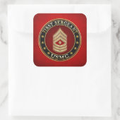 U.S. Marines: Eerste brigadier (USMC 1stSgt) [3D] Vierkante Sticker (Tas)
