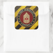 U.S. Marines: Eerste brigadier (USMC 1stSgt) [3D] Vierkante Sticker (Tas)