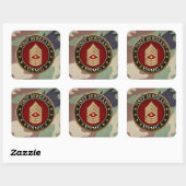 U.S. Marines: Eerste brigadier (USMC 1stSgt) [3D] Vierkante Sticker (Vel)