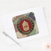U.S. Marines: Eerste brigadier (USMC 1stSgt) [3D] Vierkante Sticker (Envelop)