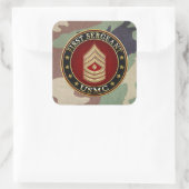 U.S. Marines: Eerste brigadier (USMC 1stSgt) [3D] Vierkante Sticker (Tas)