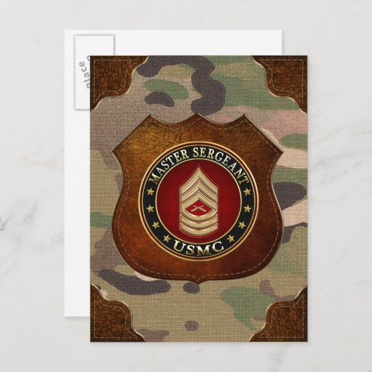U.S. Marines: Hoofdinspecteur (USMC MSgt) [3D] Briefkaart (Voorkant / Achterkant)