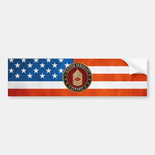U.S. Marines: Hoofdinspecteur (USMC MSgt) [3D] Bumpersticker (Voorkant)