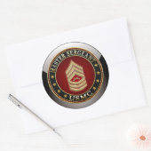 U.S. Marines: Hoofdinspecteur (USMC MSgt) [3D] Ronde Sticker (Envelop)
