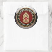 U.S. Marines: Hoofdinspecteur (USMC MSgt) [3D] Ronde Sticker (Tas)