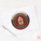 U.S. Marines: Hoofdinspecteur (USMC MSgt) [3D] Ronde Sticker (Envelop)