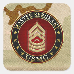 U.S. Marines: Hoofdinspecteur (USMC MSgt) [3D] Vierkante Sticker