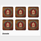 U.S. Marines: Hoofdinspecteur (USMC MSgt) [3D] Vierkante Sticker (Vel)