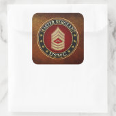 U.S. Marines: Hoofdinspecteur (USMC MSgt) [3D] Vierkante Sticker (Tas)