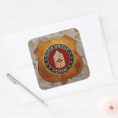 U.S. Marines: Hoofdinspecteur (USMC MSgt) [3D] Vierkante Sticker (Envelop)