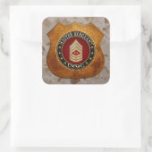 U.S. Marines: Hoofdinspecteur (USMC MSgt) [3D] Vierkante Sticker (Tas)