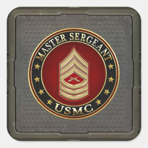 U.S. Marines: Hoofdinspecteur (USMC MSgt) [3D] Vierkante Sticker