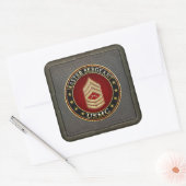 U.S. Marines: Hoofdinspecteur (USMC MSgt) [3D] Vierkante Sticker (Envelop)