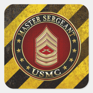 U.S. Marines: Hoofdinspecteur (USMC MSgt) [3D] Vierkante Sticker