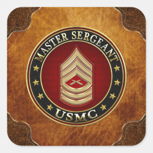 U.S. Marines: Hoofdinspecteur (USMC MSgt) [3D] Vierkante Sticker