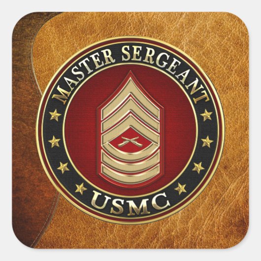 U.S. Marines: Hoofdinspecteur (USMC MSgt) [3D] Vierkante Sticker (Voorkant)