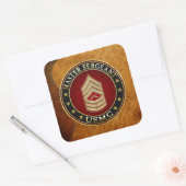 U.S. Marines: Hoofdinspecteur (USMC MSgt) [3D] Vierkante Sticker (Envelop)