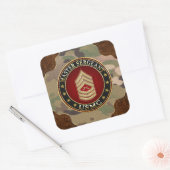 U.S. Marines: Hoofdinspecteur (USMC MSgt) [3D] Vierkante Sticker (Envelop)