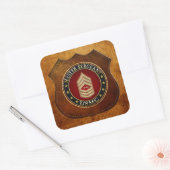 U.S. Marines: Hoofdinspecteur (USMC MSgt) [3D] Vierkante Sticker (Envelop)