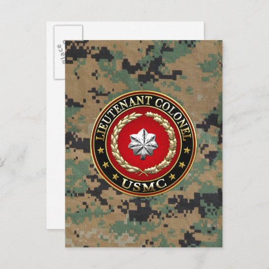 U.S. Marines: Luitenant-kolonel (USMC LtCol) [3D] Briefkaart (Voorkant / Achterkant)