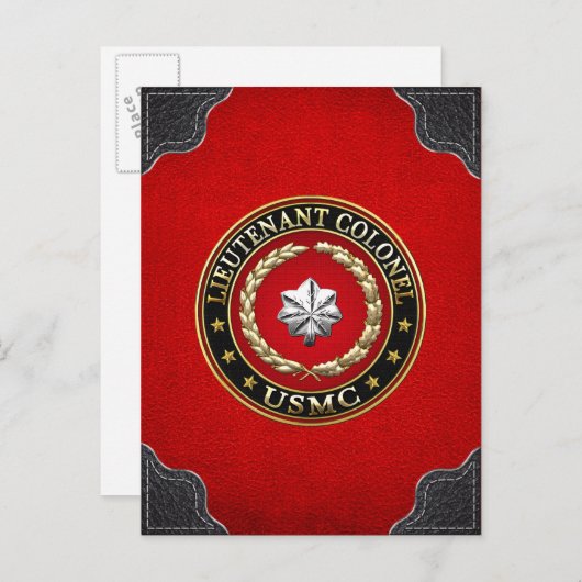 U.S. Marines: Luitenant-kolonel (USMC LtCol) [3D] Briefkaart (Voorkant / Achterkant)