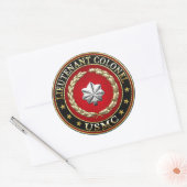 U.S. Marines: Luitenant-kolonel (USMC LtCol) [3D] Ronde Sticker (Envelop)