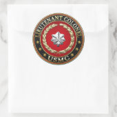 U.S. Marines: Luitenant-kolonel (USMC LtCol) [3D] Ronde Sticker (Tas)
