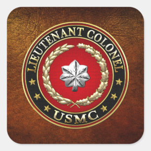 U.S. Marines: Luitenant-kolonel (USMC LtCol) [3D] Vierkante Sticker