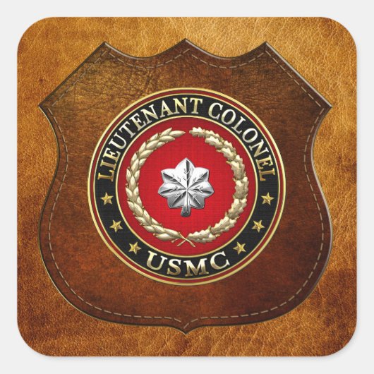 U.S. Marines: Luitenant-kolonel (USMC LtCol) [3D] Vierkante Sticker (Voorkant)