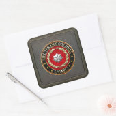 U.S. Marines: Luitenant-kolonel (USMC LtCol) [3D] Vierkante Sticker (Envelop)